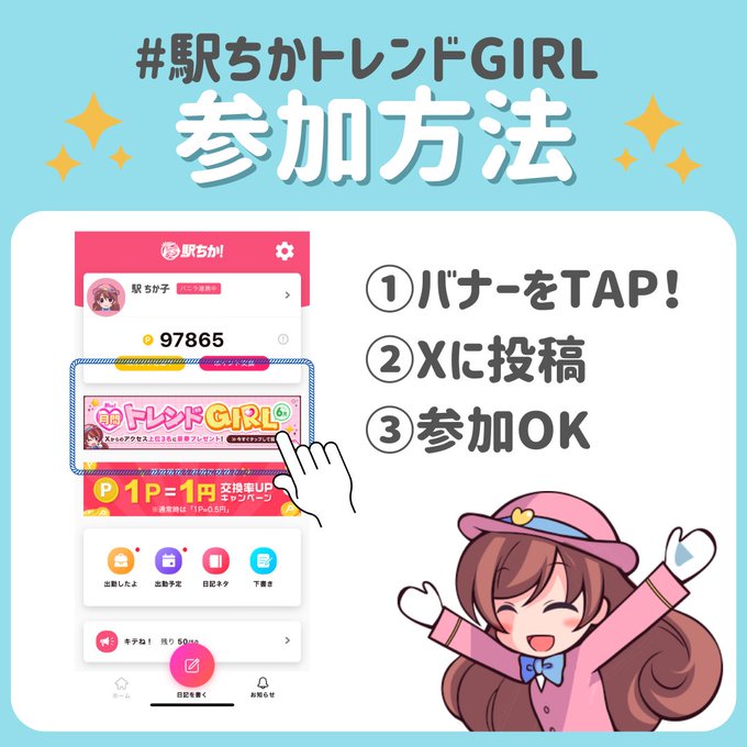 駅ちかトレンドGIRL参加方法_駅ちかnavi